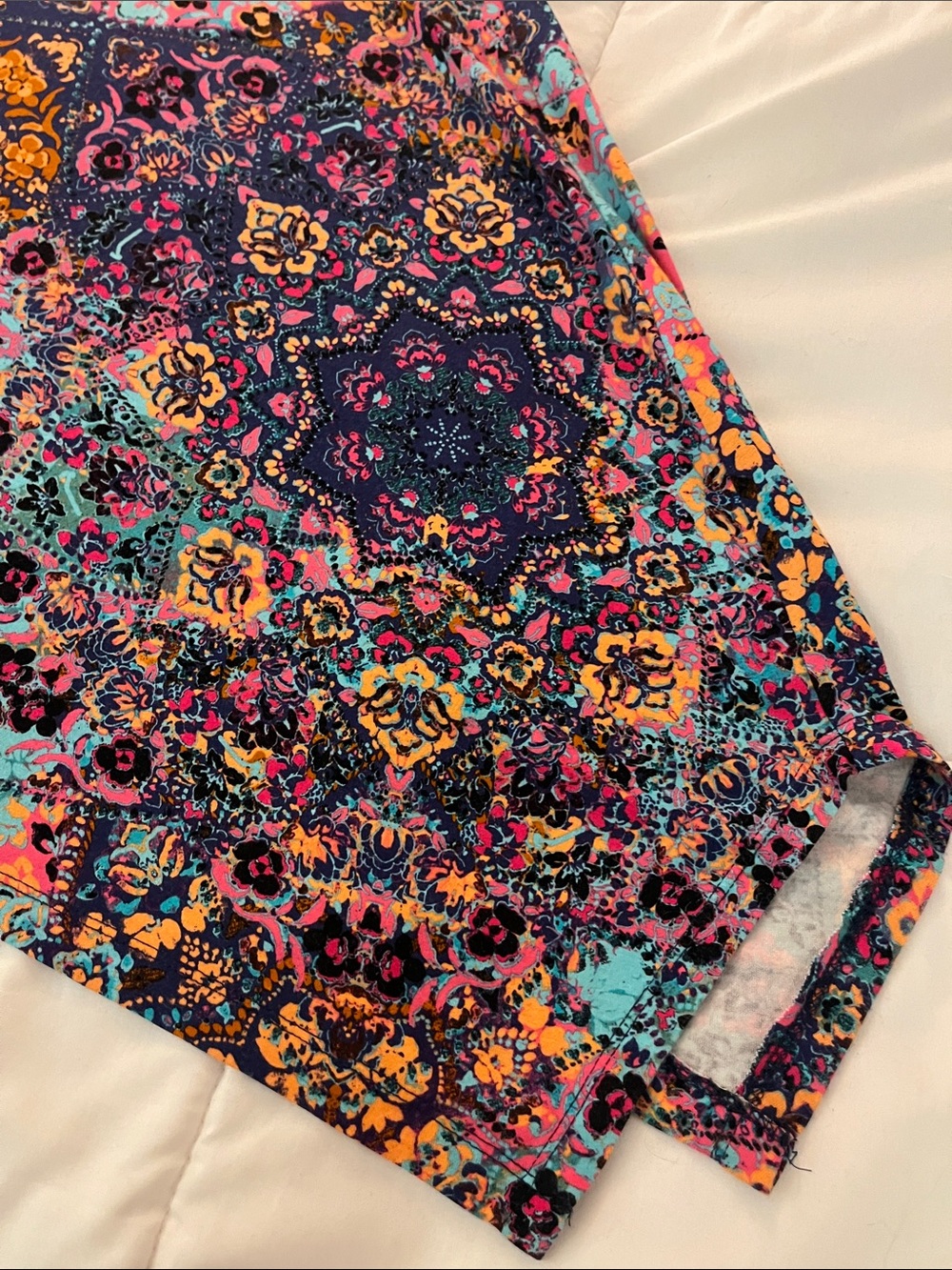 Cynthia Rowley Sleeveless Floral Mandala Dress in Navy, Pink & Teal size 1X - Picture 4 of 6